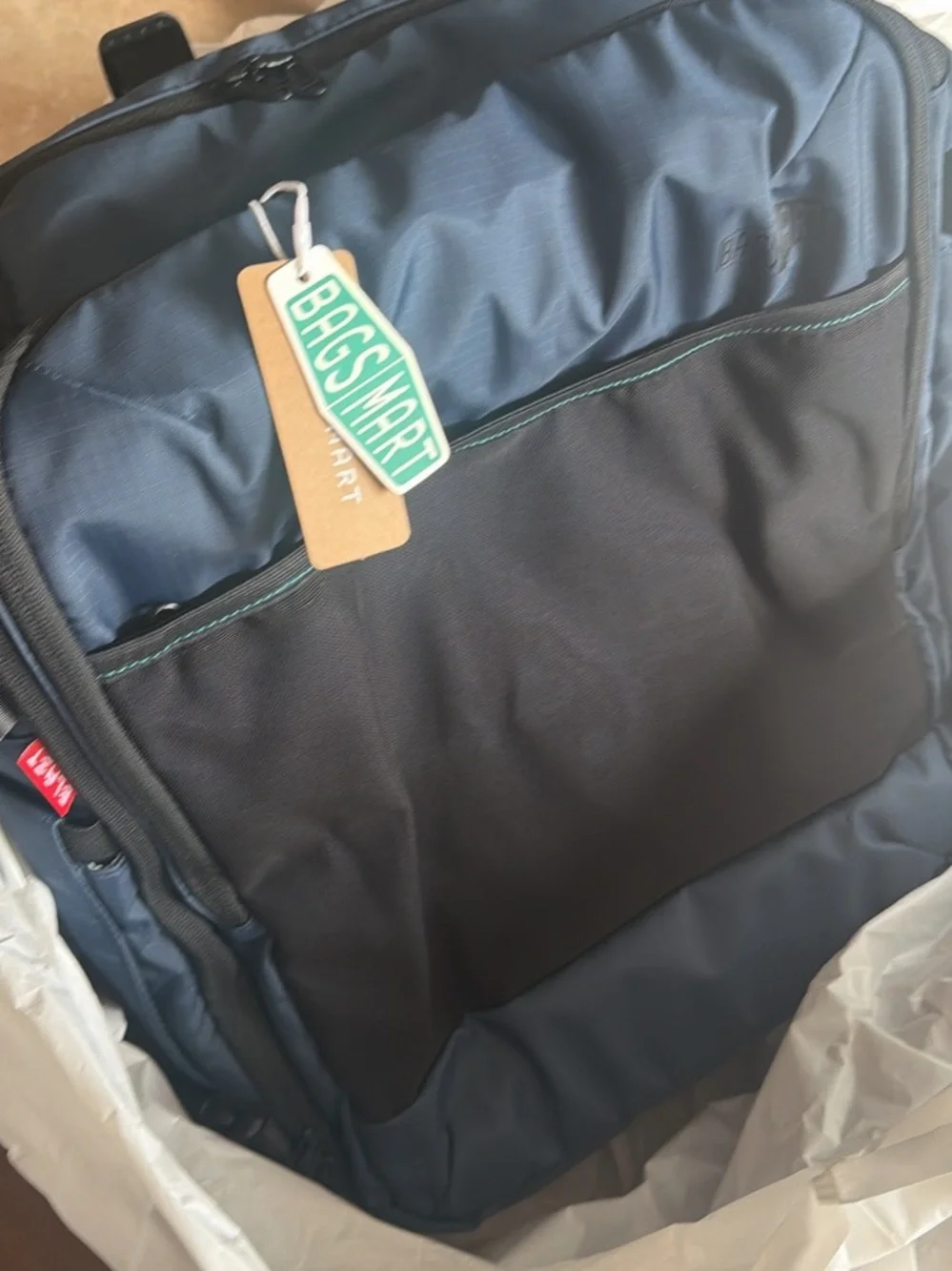 Bags Mart Men's Slate Blue Backpack with Black Front Panel
